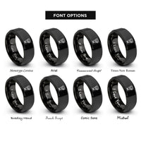 font options for inside engraving on black flash speedlight rings