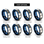 font options for inside engraving on blue & grey flash speedlight rings