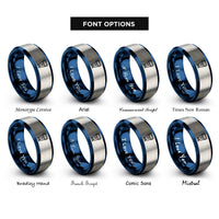 font options for inside engraving on blue & grey flash speedlight rings