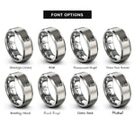 font options for inside engraving on silver flash speedlight rings
