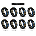 font options for inside engraving on gunmetal & blue flash speedlight rings