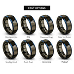 font options for inside engraving on gunmetal & blue flash speedlight rings