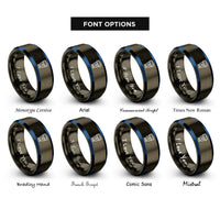 font options for inside engraving on gunmetal & blue flash speedlight rings