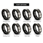 font options for inside engraving on black & grey flashlight rings