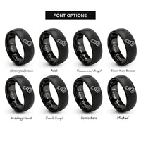 font options for inside engraving on black flashlight rings