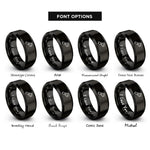 font options for inside engraving on black flashlight rings