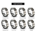 font options for inside engraving on gray flashlight rings