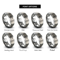 font options for inside engraving on gray flashlight rings