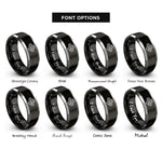 font options for inside engraving on black & silver flat four boxer rings