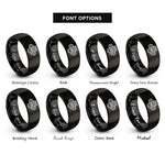 font options for inside engraving on black flat four boxer rings