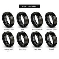 font options for inside engraving on black flat four boxer rings
