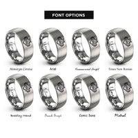 font options for inside engraving on gray flat four boxer rings