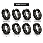 font options for inside engraving on black & grey flat iron rings