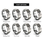 font options for inside engraving on silver flat iron rings
