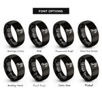 font options for inside engraving on black flat symbol rings
