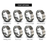 font options for inside engraving on grey flat symbol rings