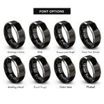 font options for inside engraving on black & silver flathead fire axe rings