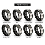 font options for inside engraving on black & silver flathead fire axe rings