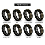 font options for inside engraving on gunmetal & black flathead fire axe rings
