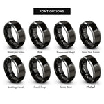font options for inside engraving on black & grey flathead screw rings
