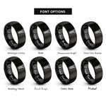 font options for inside engraving on black flathead screw rings