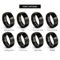 font options for inside engraving on black flathead screw rings