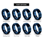 font options for inside engraving on blue flathead screw rings