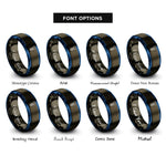 font options for inside engraving on gunmetal & blue flathead screw rings