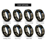 font options for inside engraving on gunmetal & blue flathead screw rings