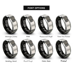 font options for inside engraving on black & grey flathead screwdriver rings