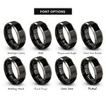font options for inside engraving on black & gray flathead screwdriver rings