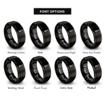 font options for inside engraving on black flathead screwdriver rings
