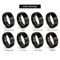 font options for inside engraving on black flathead screwdriver rings