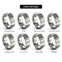 font options for inside engraving on silver flathead screwdriver rings