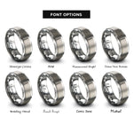 font options for inside engraving on gray flathead screwdriver rings