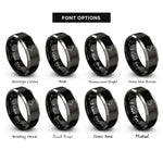 font options for inside engraving on black & gray flemish giant rings