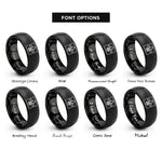 font options for inside engraving on black fleur de lis border rings