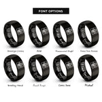font options for inside engraving on black fleur de lis border rings