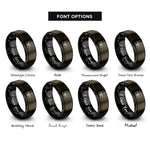 font options for inside engraving on gunmetal & black fleur de lis border rings
