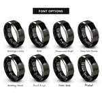 font options for inside engraving on black & silver fleur de lis cross rings