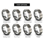 font options for inside engraving on silver fleur de lis cross rings