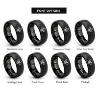 font options for inside engraving on black fleur de lis emblem rings