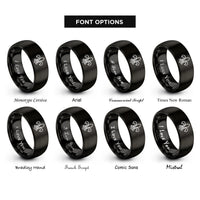 font options for inside engraving on black fleur de lis emblem rings