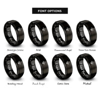 font options for inside engraving on black fleur de lis emblem rings
