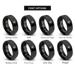 font options for inside engraving on black fleur de lis emblem rings