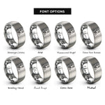 font options for inside engraving on silver flight attendant icon rings