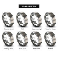 font options for inside engraving on silver flight attendant icon rings