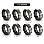 font options for inside engraving on black & silver flight attendant silhouette rings