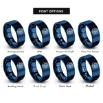 font options for inside engraving on blue flight path rings