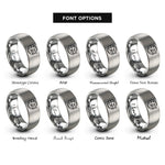 font options for inside engraving on grey flight path rings